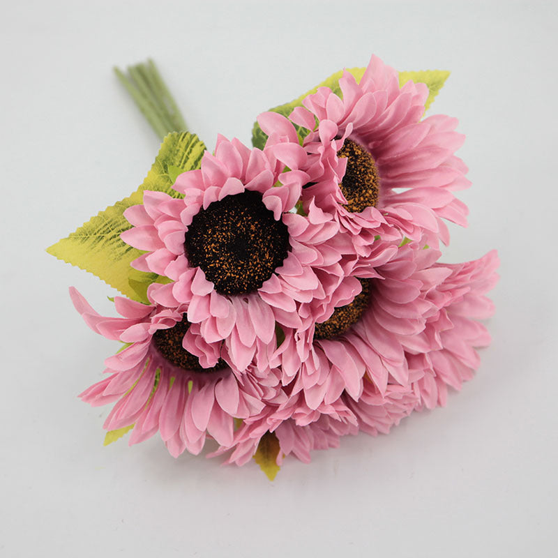 12 Inch Artificial Silk Sunflower Bouquet 10 Stems Autumn Decoration Bulk