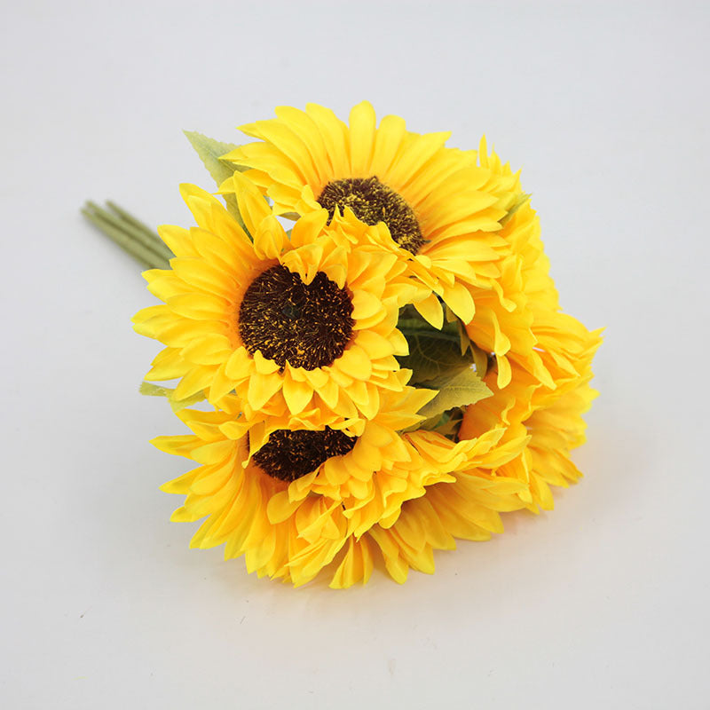 12 Inch Artificial Silk Sunflower Bouquet 10 Stems Autumn Decoration Bulk