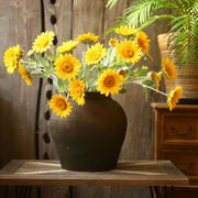 25 Inch Artificial Silk Sunflowers Long Stem Branches 10 Pcs Bulk Wholesale