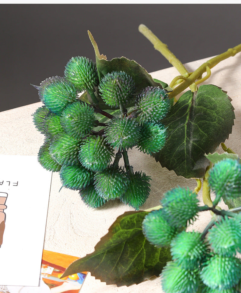 18 Inch Artificial Sycamore and Chestnut Fruit Balls Green Succulent Plant Bulk Quantity