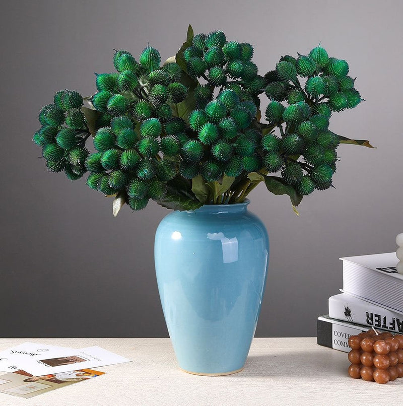 18 Inch Artificial Sycamore and Chestnut Fruit Balls Green Succulent Plant Bulk Quantity