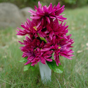 Artificial Chrysanthemum Mum Bush Flowers 10 Pcs 12 Inch Bulk Bouquet for Cemetery Graves Memorial Arrangements