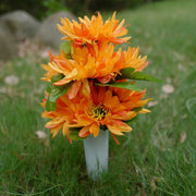 Artificial Chrysanthemum Mum Bush Flowers 10 Pcs 12 Inch Bulk Bouquet for Cemetery Graves Memorial Arrangements