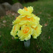 Bulk Artificial Peony Bush Flowers 12 Inch Large Bouquet for Cemetery Graves Memorial Arrangements