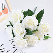 20 Colors Tea Rose Bush Bouquet Artificial Silk Flowers Bulk Wholesale 20 Pcs