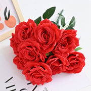 20 Colors Tea Rose Bush Bouquet Artificial Silk Flowers Bulk Wholesale 20 Pcs