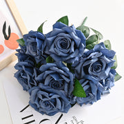 20 Colors Tea Rose Bush Bouquet Artificial Silk Flowers Bulk Wholesale 20 Pcs