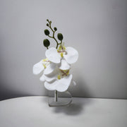 Phalaenopsis Orchid Table Centerpiece Bouquet 6 Stems Real Touch Artificial Flowers with Heart-Shaped Base