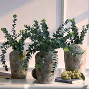 Faux Eucalyptus Stems Bulk, 12 Inch Artificial Greenery Bush, 10 Pcs Silk Leaves