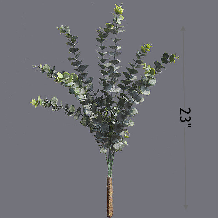 Faux Eucalyptus Stems Bulk, 12 Inch Artificial Greenery Bush, 10 Pcs Silk Leaves