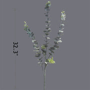 Faux Eucalyptus Stems Bulk, 12 Inch Artificial Greenery Bush, 10 Pcs Silk Leaves