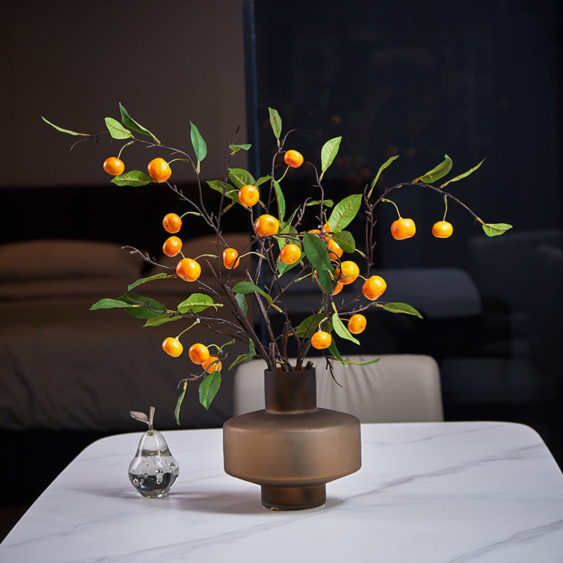 33 Inch Artificial Tangerine Fruit Stems, 9 Pieces Kumquat Branches Spray, Bulk Pack