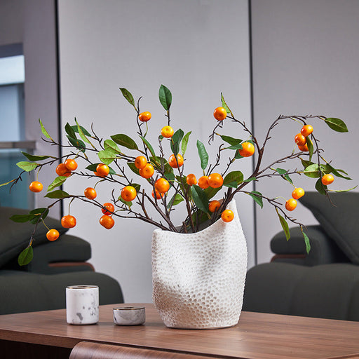 33 Inch Artificial Tangerine Fruit Stems, 9 Pieces Kumquat Branches Spray, Bulk Pack