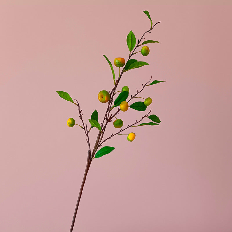 33 Inch Artificial Tangerine Fruit Stems, 9 Pieces Kumquat Branches Spray, Bulk Pack