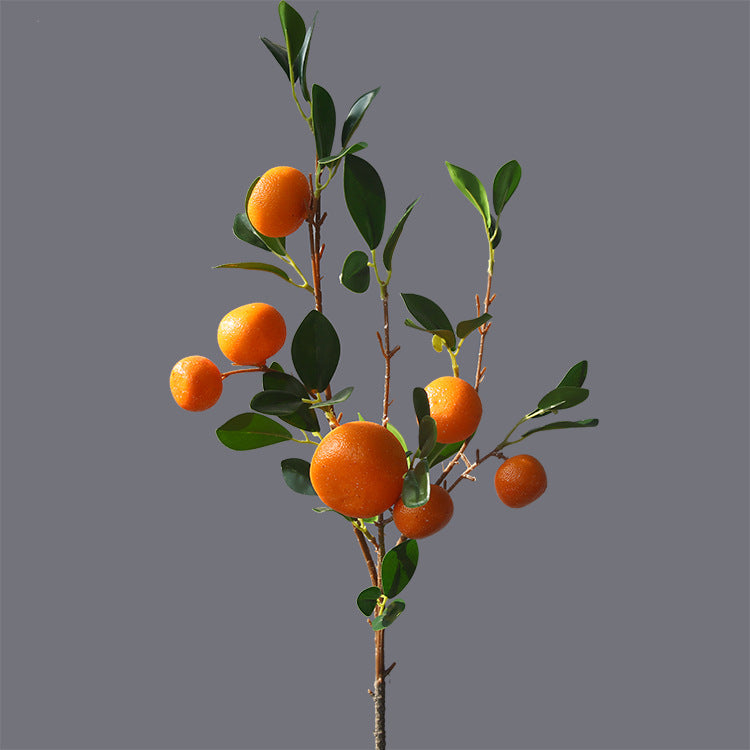 34 Inch Artificial Tangerine Fruit Stems Spray with 7 Kumquat Branches, Bulk Quantity