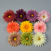 5.5 Inch Artificial Teddy Bear Sunflower Flower Heads Bulk for Crafts - 10 Pcs