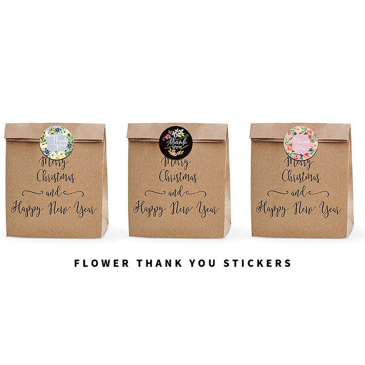 Thank You Stickers Roll Bulk Quantity Adhesive Labels for Packaging