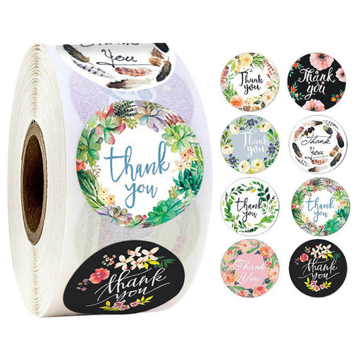 Thank You Stickers Roll Bulk Quantity Adhesive Labels for Packaging