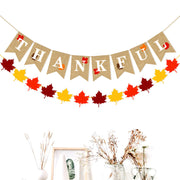 Thankful Thanksgiving Banner Burlap Fabric Decorative Banner 6 Feet