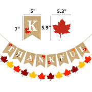 Thankful Thanksgiving Banner Burlap Fabric Decorative Banner 6 Feet
