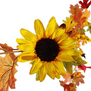 Thanksgiving Hanging Vine Garland with Artificial Maple Leaves and Sunflowers, Autumn Decor