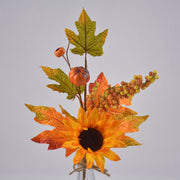 Artificial Fall Floral Picks 12 Inch Sunflower Maple Leaf Berry Stems Bulk Wholesale