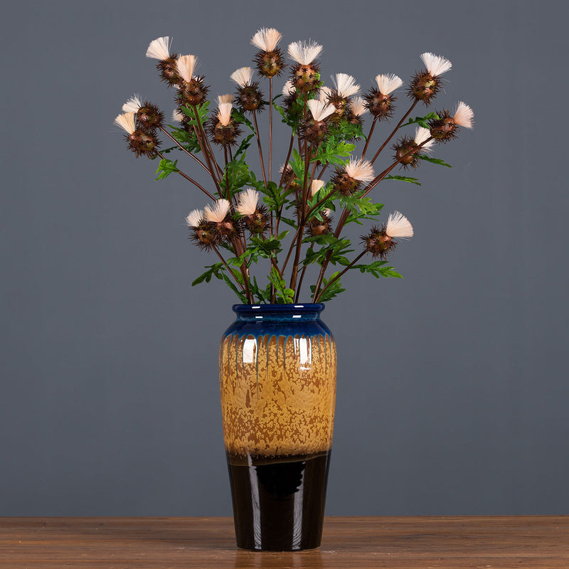 32 Inch Artificial Thorn Thistle Stems Spray with Fruit Branches, 10 Pcs Silk Bulk Arrangement