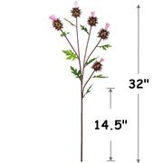 32 Inch Artificial Thorn Thistle Stems Spray with Fruit Branches, 10 Pcs Silk Bulk Arrangement