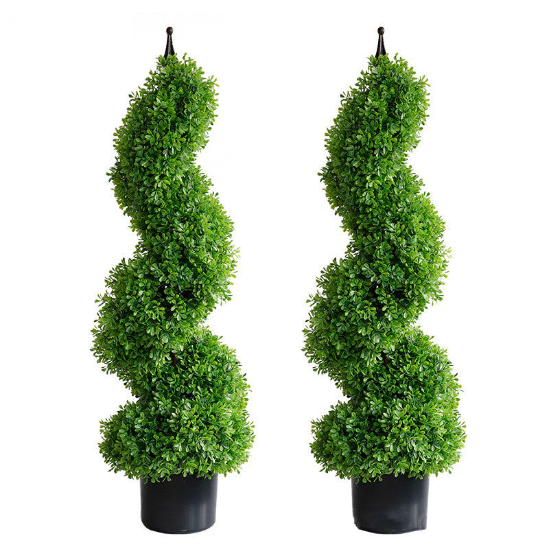 Artificial Boxwood Topiary Trees 6 Pcs Potted Faux Plants Bulk Wholesale