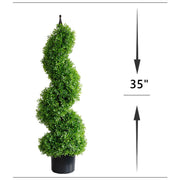 Artificial Boxwood Topiary Trees 6 Pcs Potted Faux Plants Bulk Wholesale