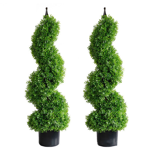 Artificial Boxwood Topiary Trees 6 Pcs Potted Faux Plants Bulk Wholesale