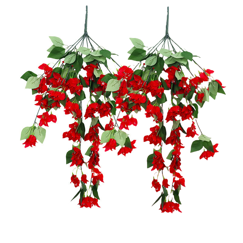 2 Pcs Bougainvillea Artificial Silk Trailing Vines UV Resistant Outdoor Plants