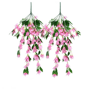 2 Pcs Bougainvillea Artificial Silk Trailing Vines UV Resistant Outdoor Plants