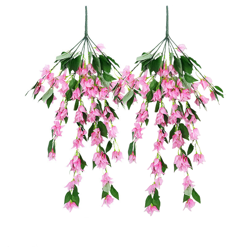 2 Pcs Bougainvillea Artificial Silk Trailing Vines UV Resistant Outdoor Plants