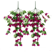 2 Pcs Bougainvillea Artificial Silk Trailing Vines UV Resistant Outdoor Plants