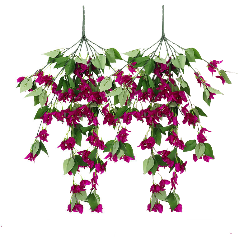 2 Pcs Bougainvillea Artificial Silk Trailing Vines UV Resistant Outdoor Plants