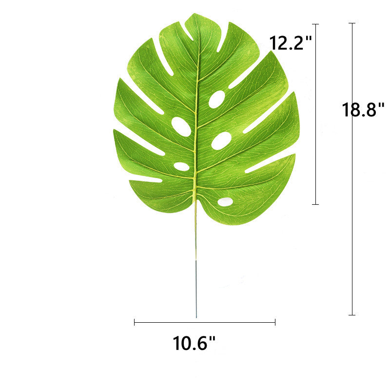 10 Pcs Artificial Tropical Palm Monstera Leaves Bulk Jungle Beach Theme Table Decorations