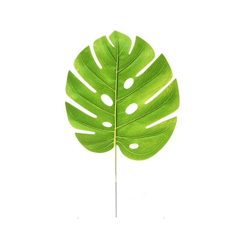 10 Pcs Artificial Tropical Palm Monstera Leaves Bulk Jungle Beach Theme Table Decorations