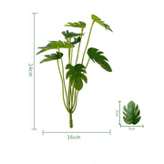 Tropical Palm Monstera Artificial Leaves Bouquet 10 Pcs UV Resistant Outdoor Plants