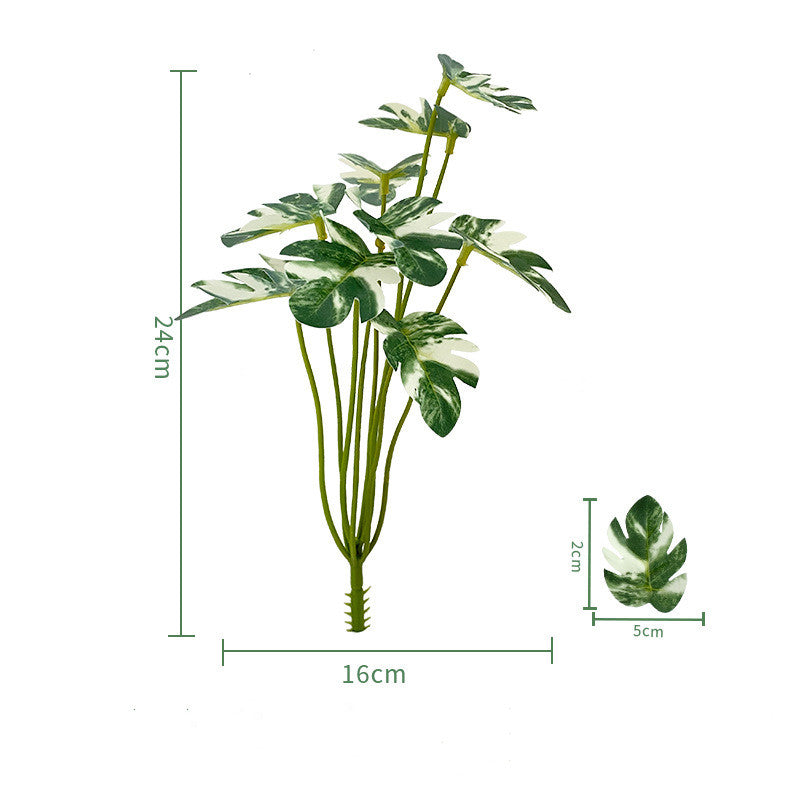Tropical Palm Monstera Artificial Leaves Bouquet 10 Pcs UV Resistant Outdoor Plants