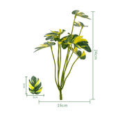 Tropical Palm Monstera Artificial Leaves Bouquet 10 Pcs UV Resistant Outdoor Plants