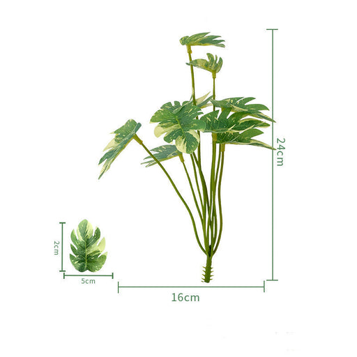 Tropical Palm Monstera Artificial Leaves Bouquet 10 Pcs UV Resistant Outdoor Plants