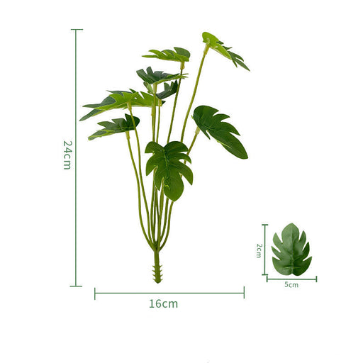 Tropical Palm Monstera Artificial Leaves Bouquet 10 Pcs UV Resistant Outdoor Plants