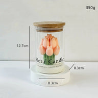 Tulip Flower Jar Candle - Scented Ambience Candle (Multiple Scents) | Valentine’s & Holiday Gift