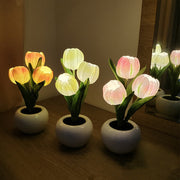 Artificial Flowers Bonsai Table Night Light Potted Plants Bulk Wholesale Set