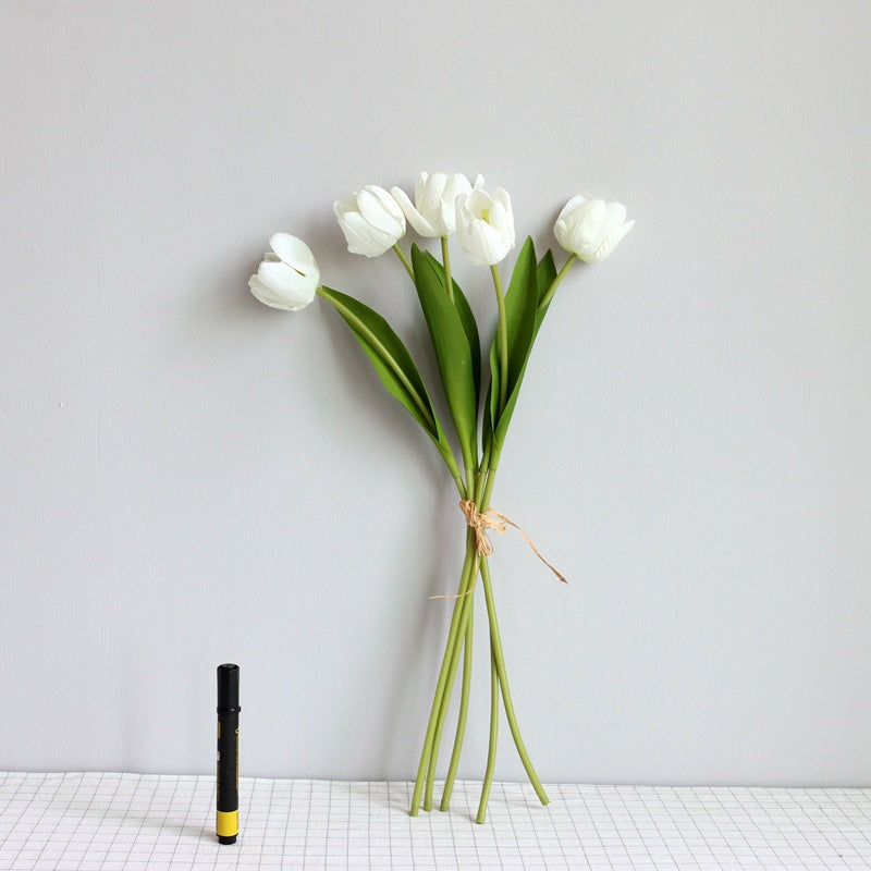19.6 Inch Artificial Tulip Bouquet, Real Touch Silk Flowers, Bulk Wholesale Pack