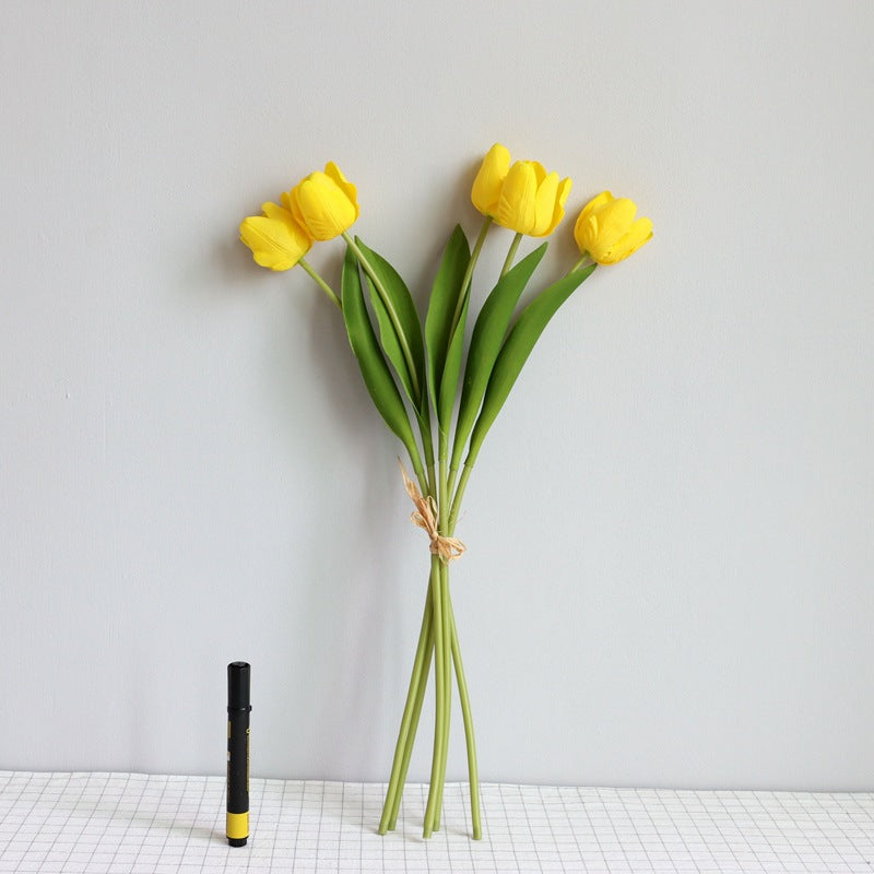 19.6 Inch Artificial Tulip Bouquet, Real Touch Silk Flowers, Bulk Wholesale Pack