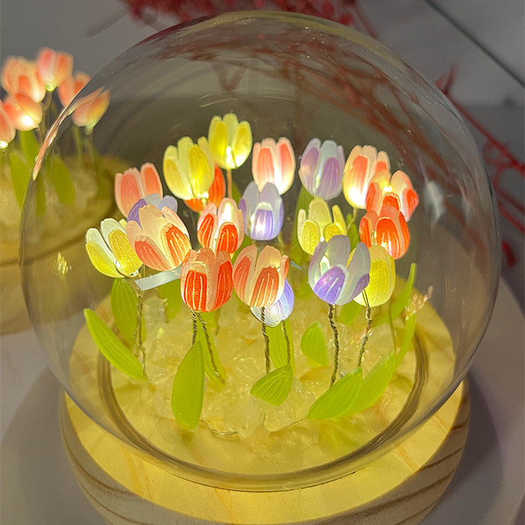 10 Pcs LED Artificial Tulip Flowers Bulk Lighted Floral Gifts for Women