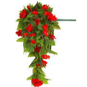 UV-Resistant Artificial Hanging Impatiens Flowers, 12 Inch, Outdoor Garden Patio Yard Decor, Bulk 10 Pcs