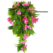 UV-Resistant Artificial Hanging Impatiens Flowers, 12 Inch, Outdoor Garden Patio Yard Decor, Bulk 10 Pcs